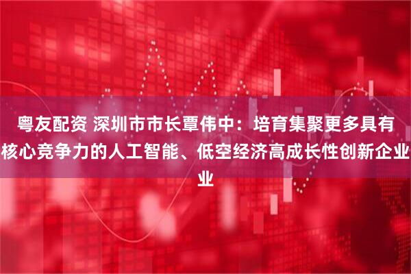 粤友配资 深圳市市长覃伟中：培育集聚更多具有核心竞争力的人工智能、低空经济高成长性创新企业