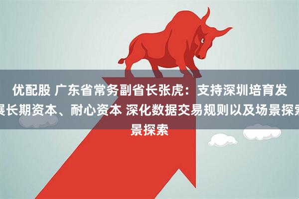 优配股 广东省常务副省长张虎：支持深圳培育发展长期资本、耐心资本 深化数据交易规则以及场景探索
