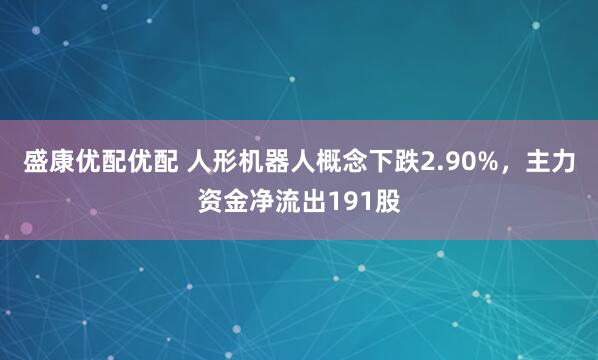 盛康优配优配 人形机器人概念下跌2.90%，主力资金净流出191股
